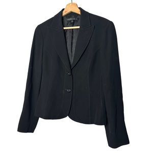 Lafayette 148 New York Blazer Jacket Tailored Black 2 Button Collared